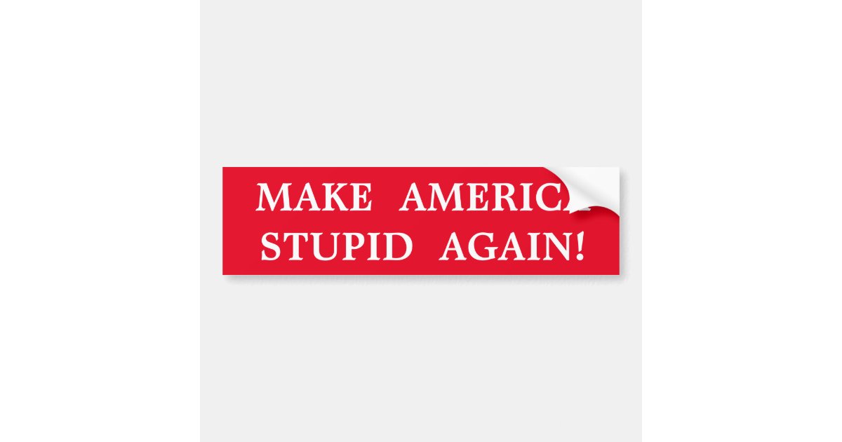 MAKE AMERICA STUPID AGAIN! BUMPER STICKER | Zazzle