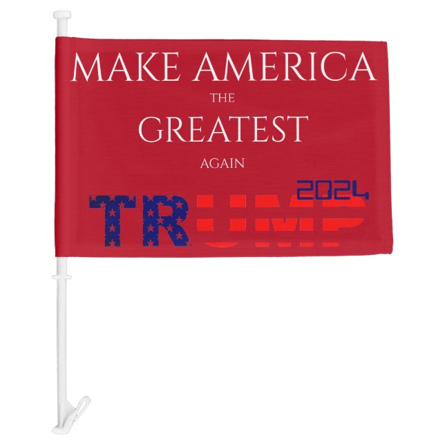 Make America the Greatest Again Trump 2024 Red Car Flag (Front)