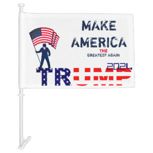 Make America the Greatest Again Trump 2024 White Car Flag