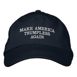 MAKE AMERICA TRUMPLESS AGAIN EMBROIDERED BASEBALL CAP