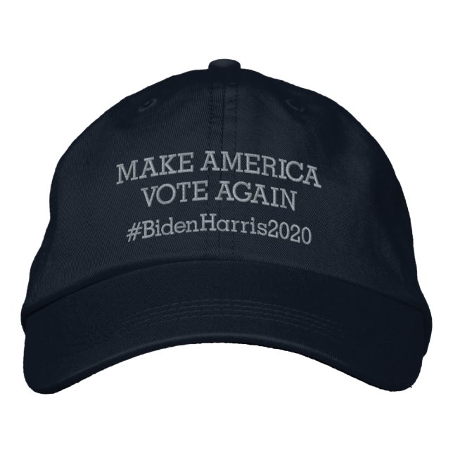 Make America Vote Again, #BidenHarris2020 Embroidered Baseball Cap (Front)