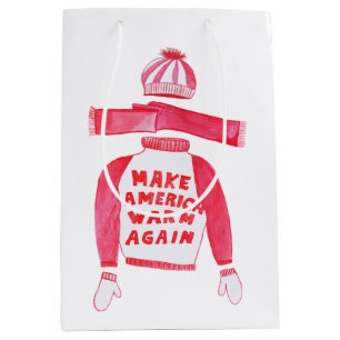 Make America Warm Again Christmas sweater Medium Gift Bag