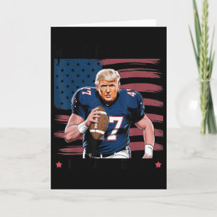Make American Football Great Again Trump Usa Flag Card
