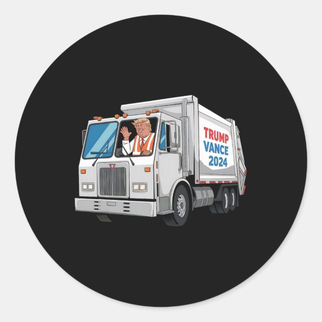 Make American Garbyge Great Again Trump 2024 Garge Classic Round Sticker (Front)