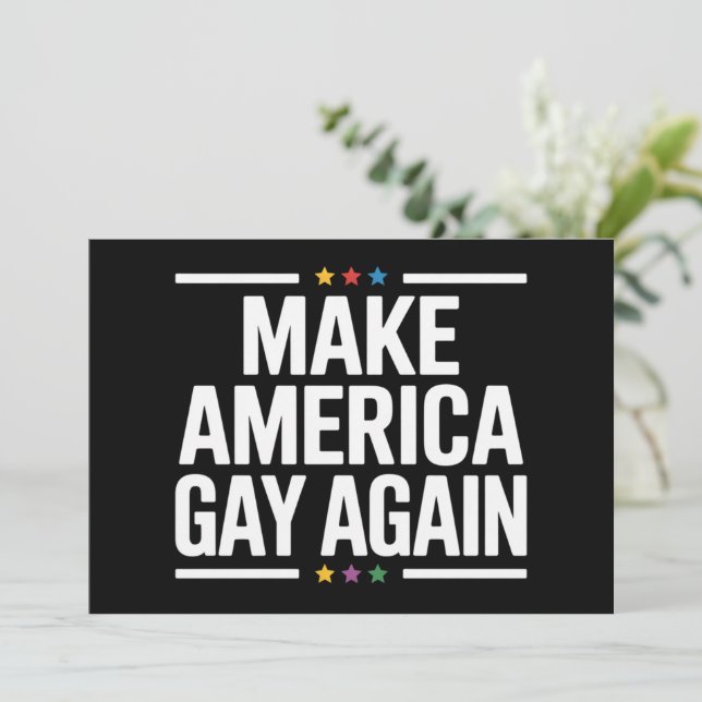 Make American Gay Again Funny Gay Pride Month Invitation (Standing Front)
