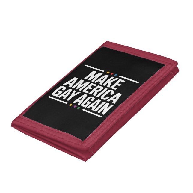 Make American Gay Again Funny Gay Pride Month Trifold Wallet (Bottom)