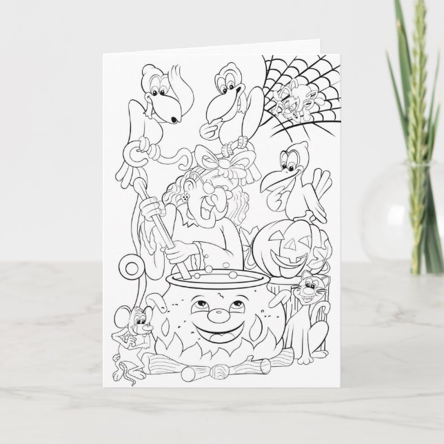 Make and color your own Halloween card (Front)