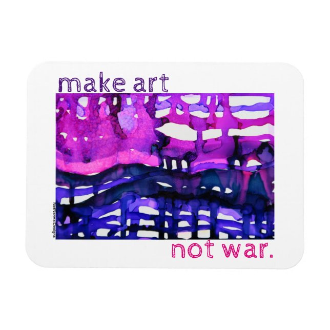 "Make Art Not War" - Alcohol Ink Art CAR Magnet (Horizontal)