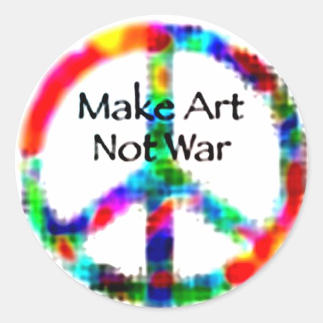 Make Art Not War Classic Round Sticker (Front)