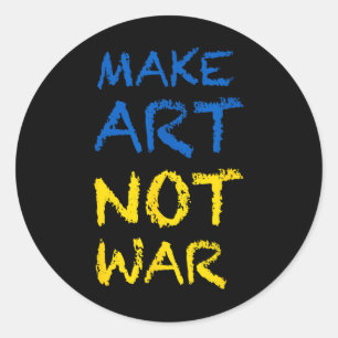 Make Art Not War Colors Flag Ukraine Classic Round Sticker