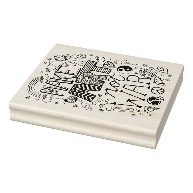 Make Art Not War Drawing Illustration Rubber Stamp (Stamp)