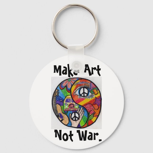 Make Art, Not War. Keychaing Keychain (Front)