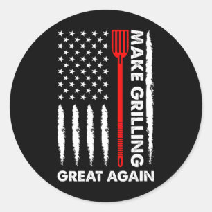Make Barbecuing Great 4th July Fun Bbq Pitmaster Classic Round Sticker