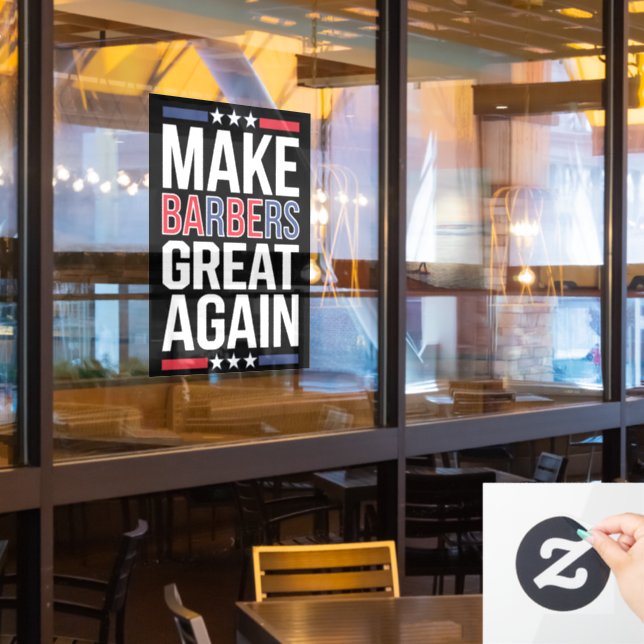 Make Barbers Great Again Barbers For Trump 2024  Window Cling (Restaurant Window)