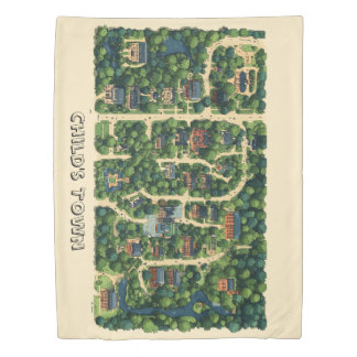 Make-believe Town Map, Duvet Cover
