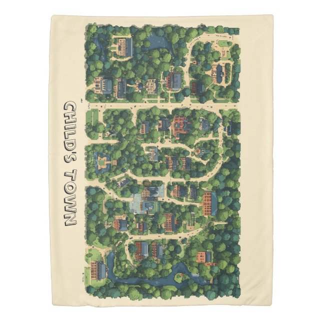 Make-believe Town Map, Duvet Cover (Front)