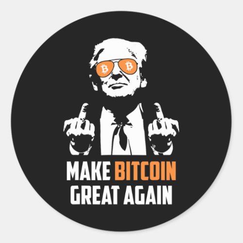 Make Bitcoin Great Again Funny Maga Pro Trump  Classic Round Sticker