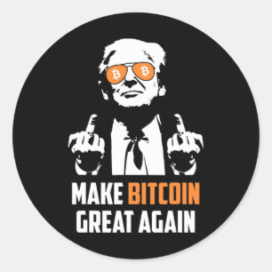 Make Bitcoin Great Again Funny Maga Pro Trump Classic Round Sticker