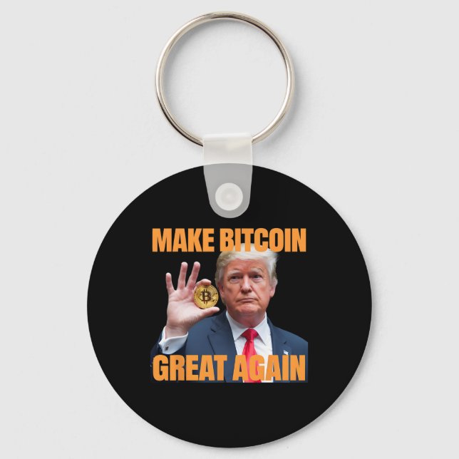Make Bitcoin Great Again Funny Trump Bitcoin Crypt Keychain (Front)