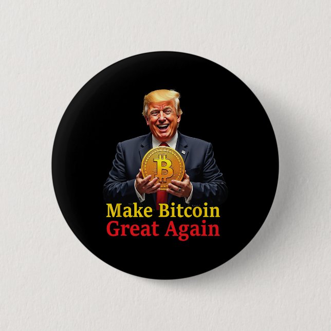 Make Bitcoin Great Again Trump Bitcoin Crypto Futu Button (Front)