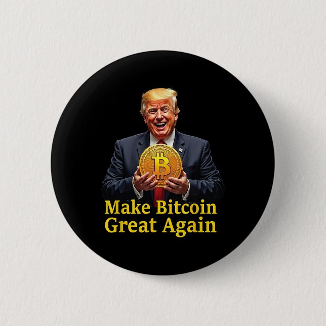 Make Bitcoin Great Again Trump Bitcoin Crypto Futu Button (Front)