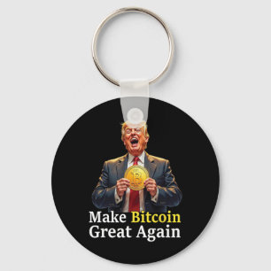 Make Bitcoin Great Again Trump Bitcoin Crypto Futu Keychain