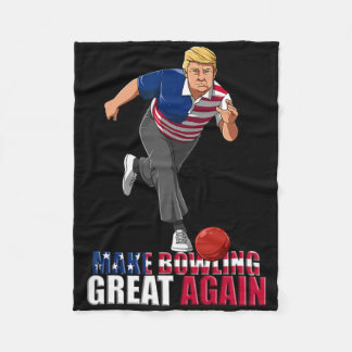 Make Bowling Great Again - Funny Trump Bowling Gif Fleece Blanket