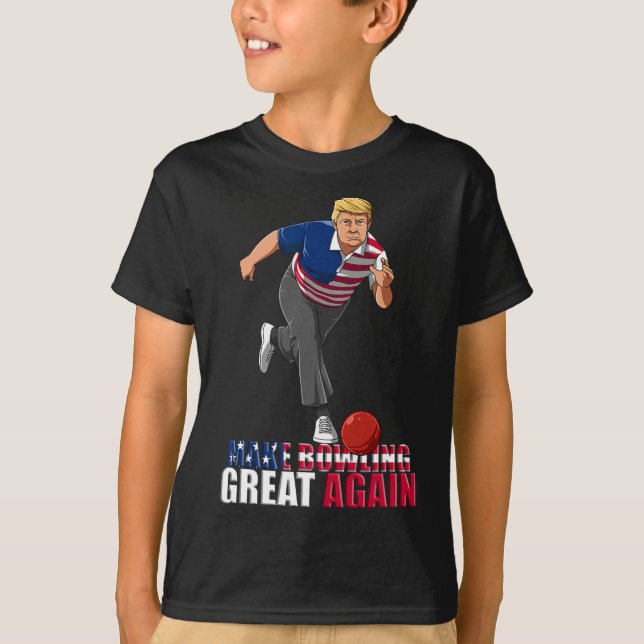 Make Bowling Great Again - Funny Trump Bowling Gif T-Shirt (Front)