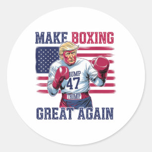 Make Boxing Great Again Funny Boxer Fans Vintage T Classic Round Sticker