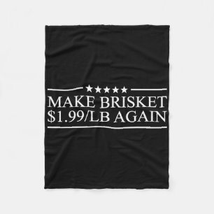 Make Brisket $1.99lb Again Bbq Barbecue Funny Red Fleece Blanket