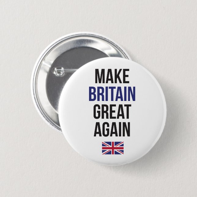 Make Britain Great Again UK First Flag Brexit Button (Front & Back)