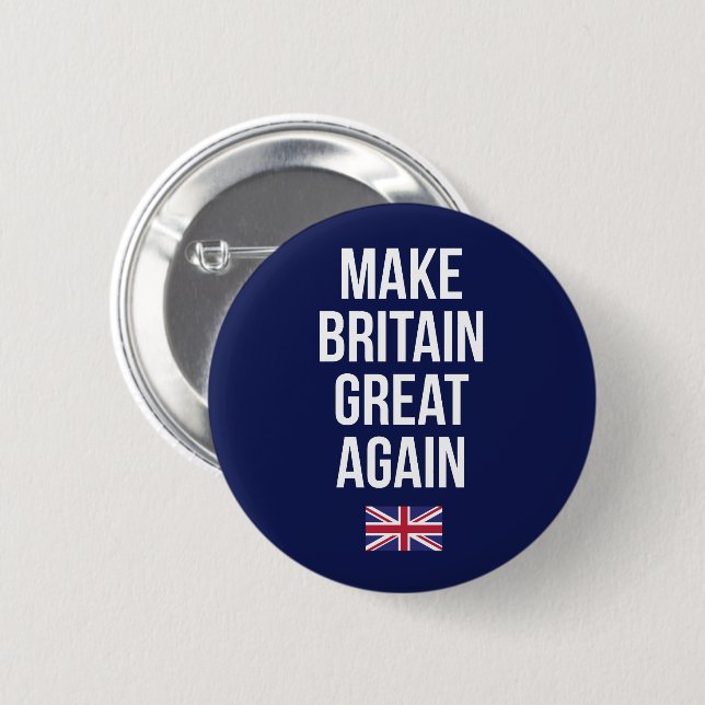 Make Britain Great Again UK First Flag Brexit Button (Front & Back)