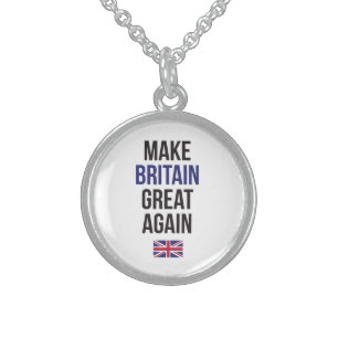 Make Britain Great Again UK First Flag #Brexit Sterling Silver Necklace