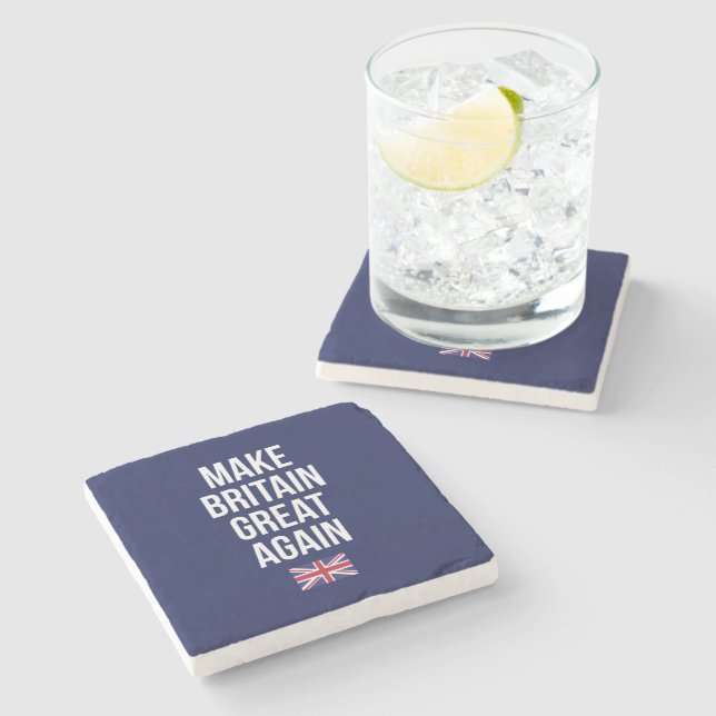 Make Britain Great Again UK First Flag Brexit Stone Coaster (Side)