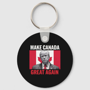 Make Canada Great Again Funny Trump Canadian Flag Keychain