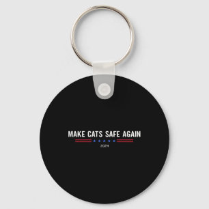 Make Cats Safe Again Funny Trump Harris Debate 202 Keychain