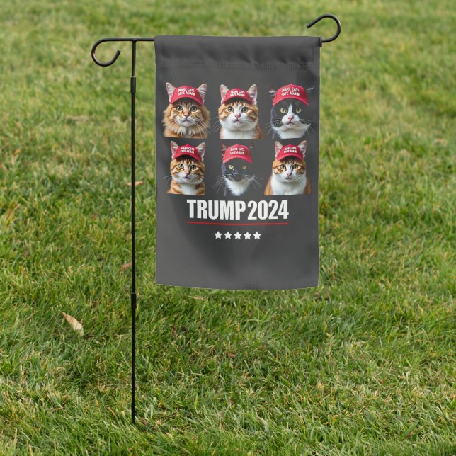 Make Cats Safe Again Maga Trump Election Garden Flag (In SItu)