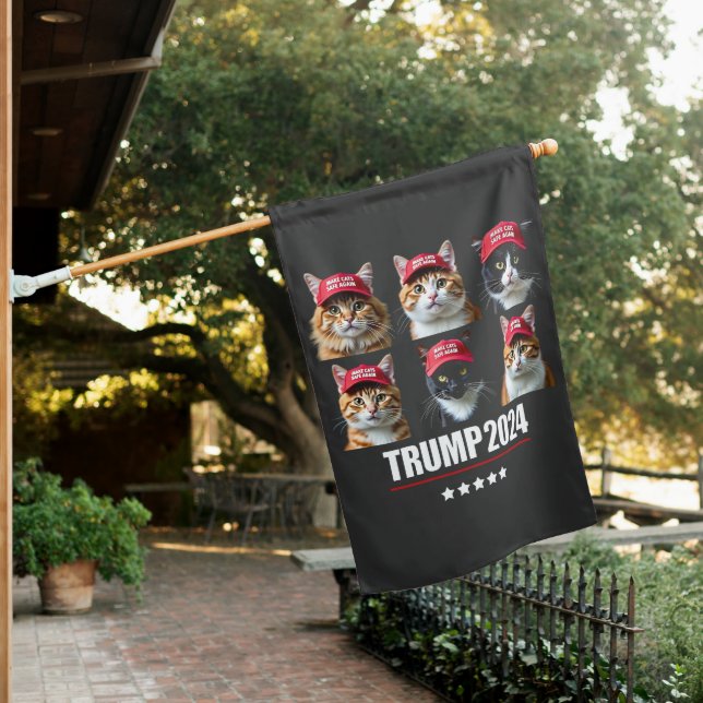 Make Cats Safe Again Maga Trump Election House Flag (In SItu)
