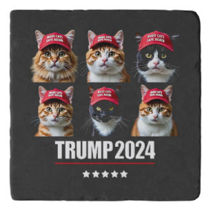 Make Cats Safe Again Maga Trump Election Trivet