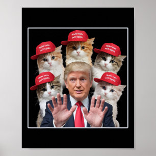 Make Cats Safe Again Trump 2024 Red Hat Make Pets  Poster