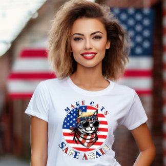 Make Cats Safe Again USA Election 2024 Fun T-Shirt