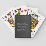Make Checks Payable-dark Background Playing Cards at Zazzle