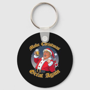 Make Christmas Great Again 2024 Trump Funny Trump Keychain