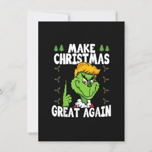 Make Christmas Great Again Donald Trump Xmas Funny Invitation