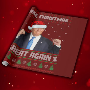 Make Christmas Great Again Donald Trump Xmas Funny Wrapping Paper