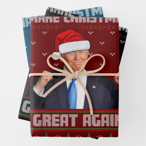 Make Christmas Great Again Donald Trump Xmas Funny Wrapping Paper Sheets