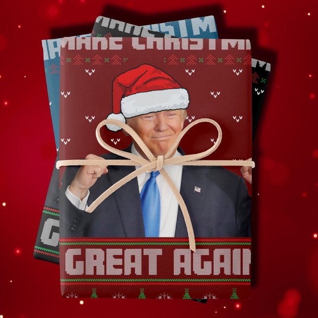 Make Christmas Great Again Donald Trump Xmas Funny Wrapping Paper Sheets (Creator Uploaded)