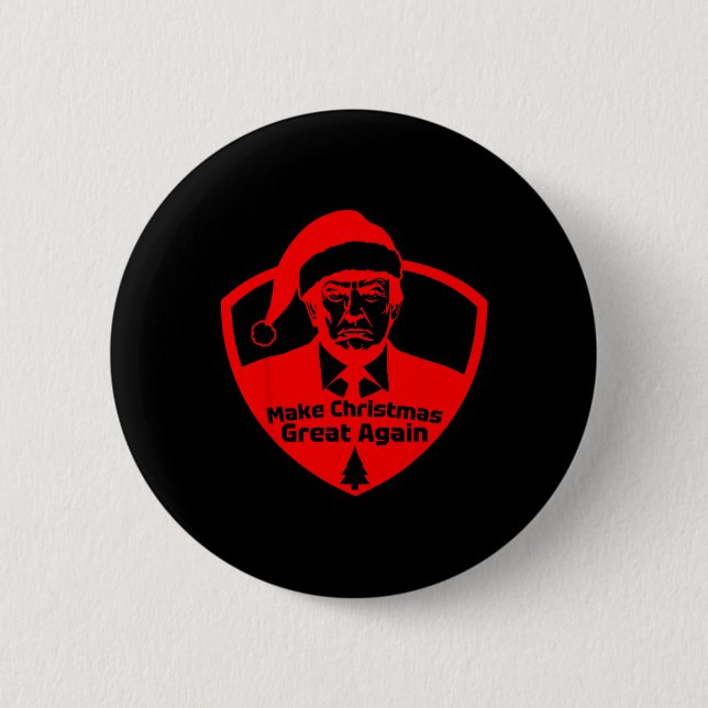 Make Christmas Great Again Funny President Trump M Button (Front)