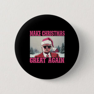 Make Christmas Great Again Funny Santa Claus Trump Button