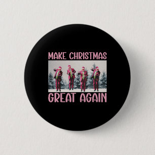Make Christmas Great Again Funny Santa Trump 2024 Button